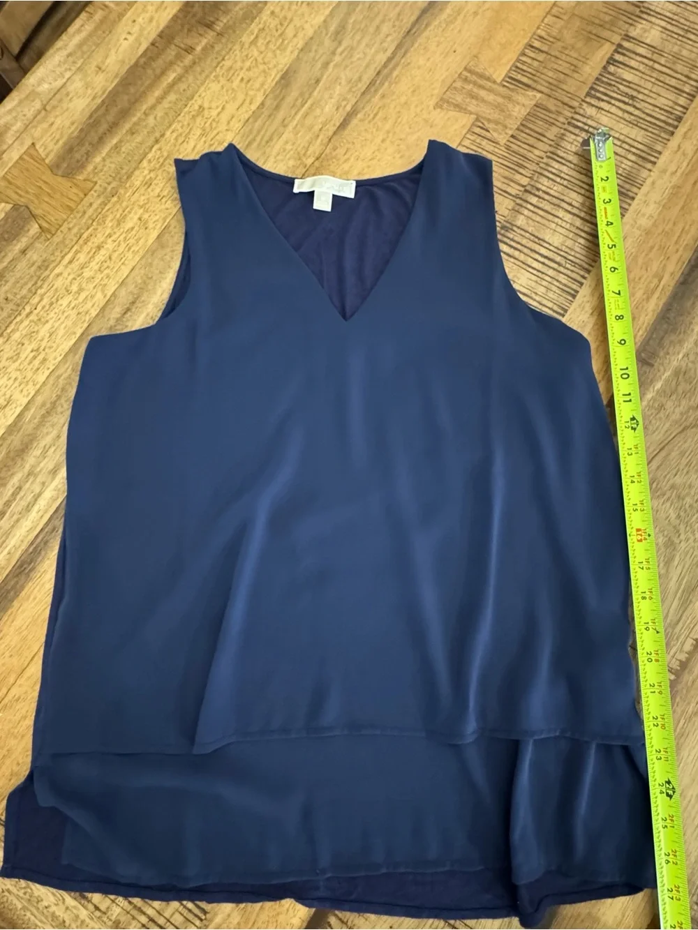 Michael Kors Navy V-Neck Layered Chiffon Camisole